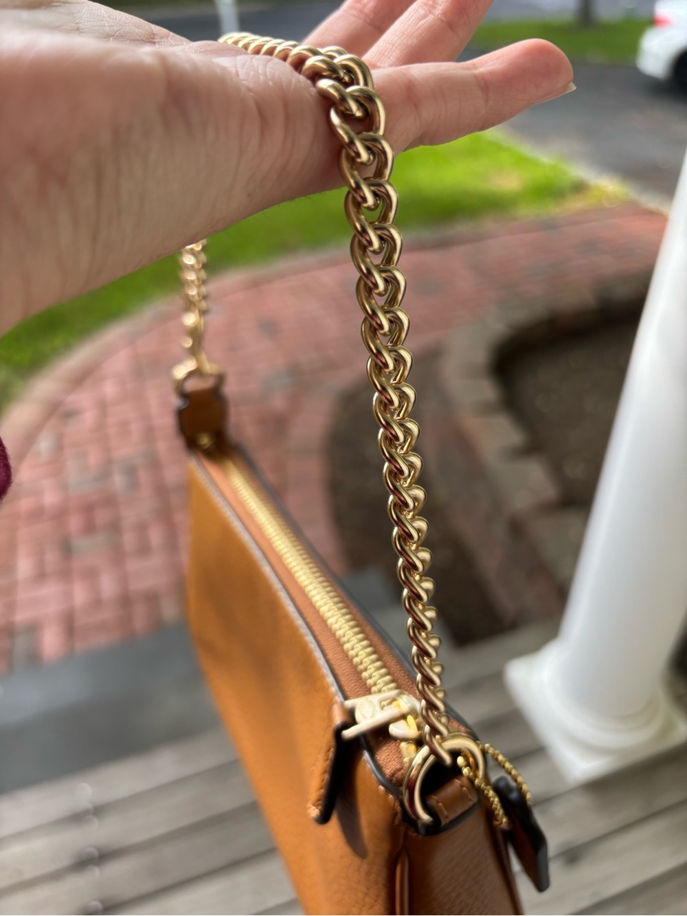 Coach Pebbled Leather Shoulder Bag in Penny/Gold - Picture 6 of 10